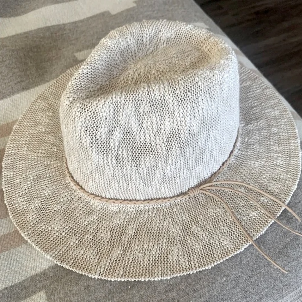 Free People Beige/Tan Hat with light brown braided band